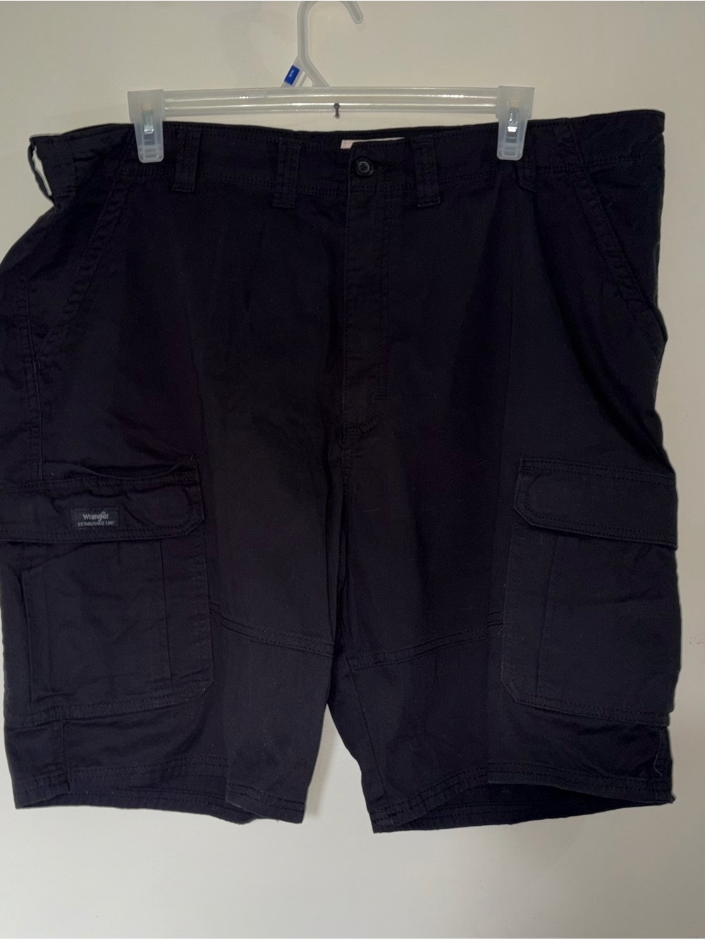 Wrangler Black Cargo Shorts relax fit casual Big and tall size 44